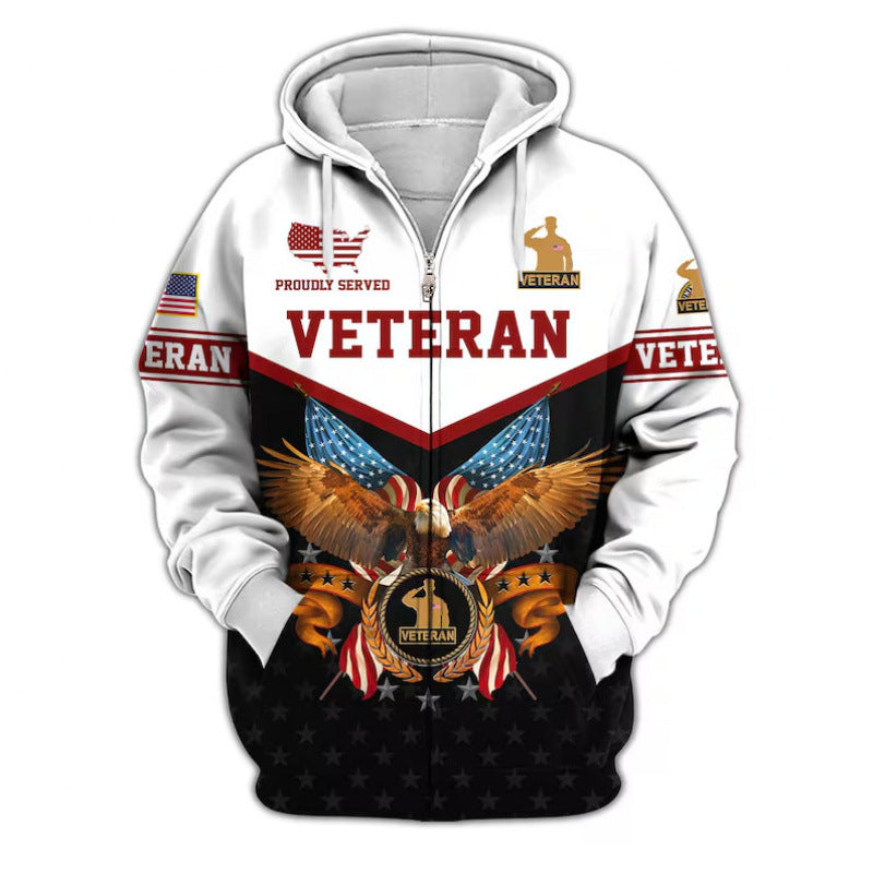 Men's hoodie with American veteran motif Mune Fashion