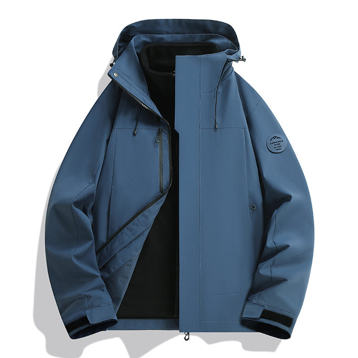 Unisex Water-Repellent Softshell Jacket with Fleece Lining and Adjustable Hood Mune Fashion