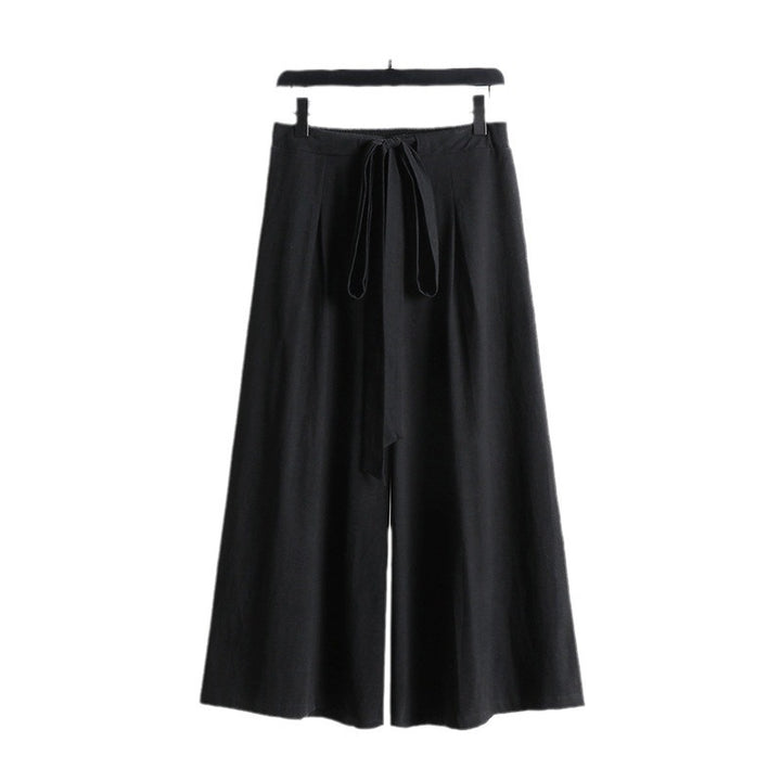 Women Palazzo Culotte with elastic waistband and tie belt Mune Fashion