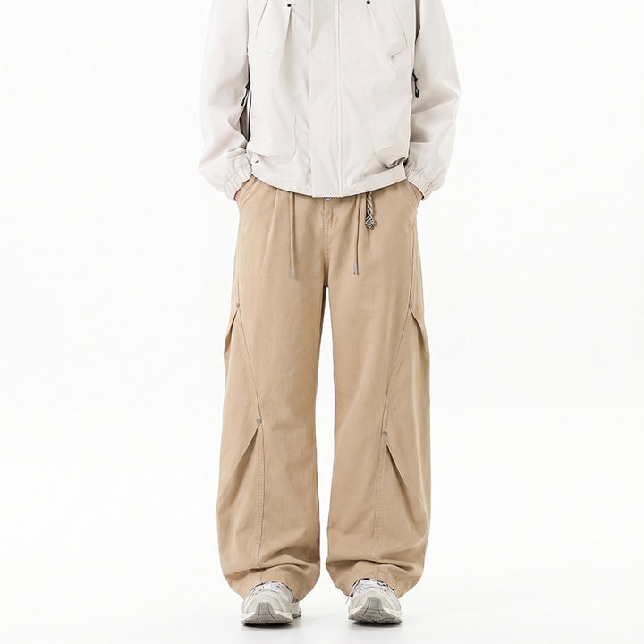 Damen Extraweite Tech‑Cargo‑Hose im Palazzoschnitt mit Elastikbund und Multifunktions‑Taschen Mune Fashion