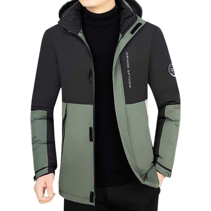 Men's Padded Travel Parka with Hood and Windproof Performance Shell Mune Fashion