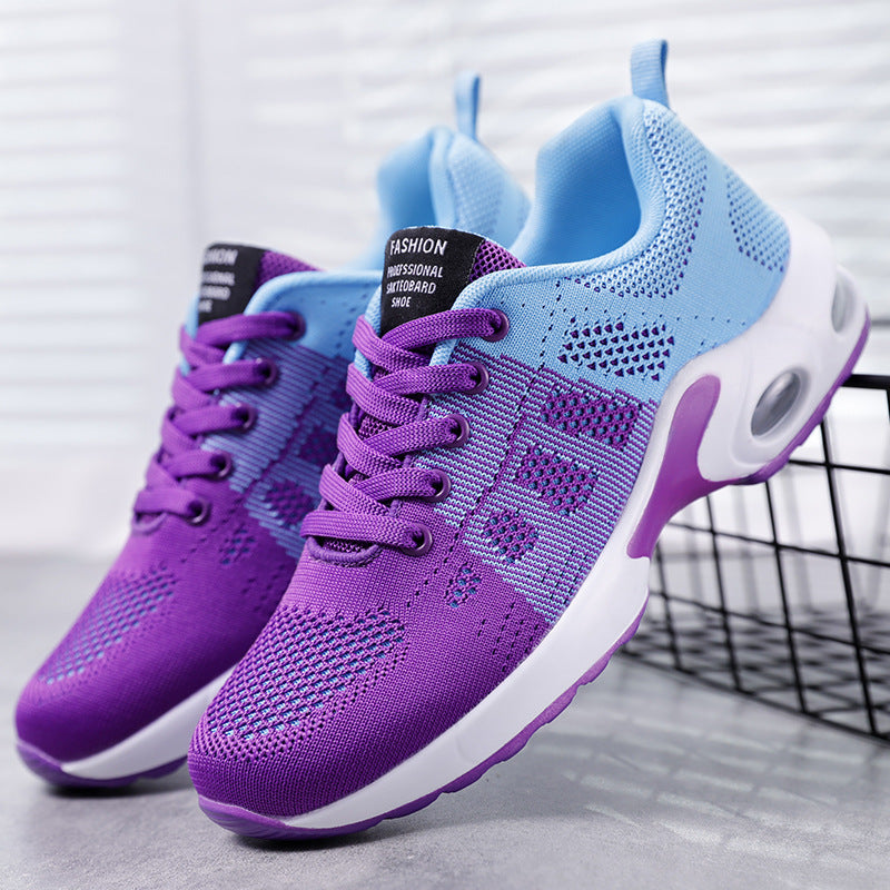 Men's lightweight knit running shoe with visible air cushioning and stable heel support Mune Fashion