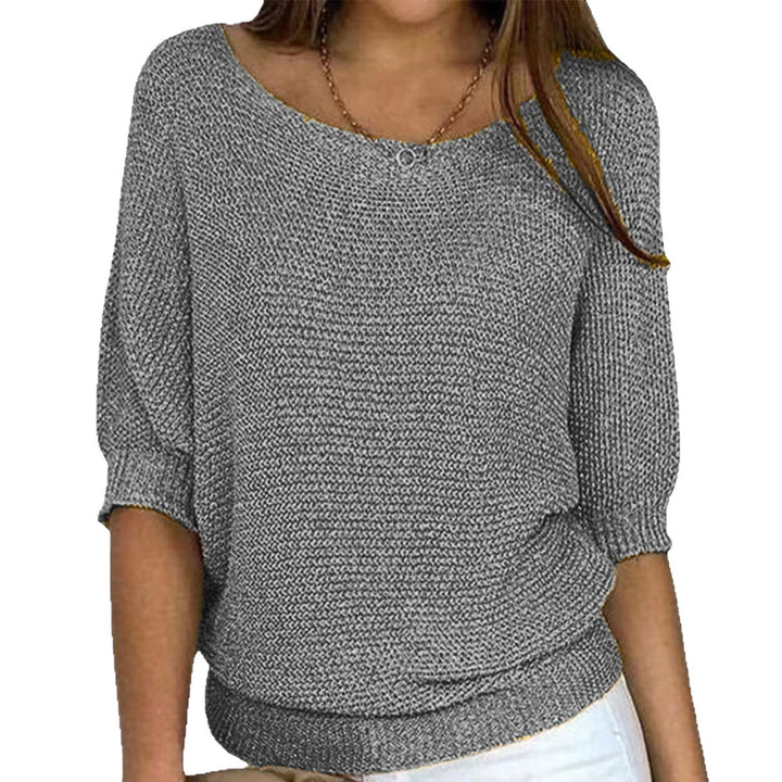 Ladies nan lightweight casual fine knit pullover with wide neckline Mune Fashion