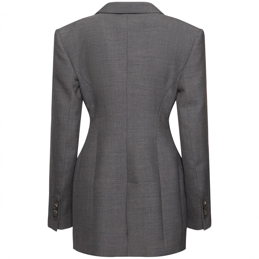 Ladies Oversize Blazer with long silhouette and distinctive shoulder section Mune Fashion