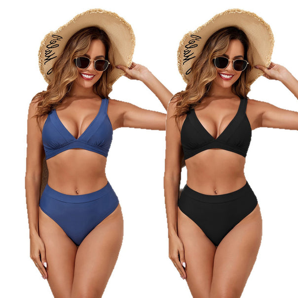 Women's High-Cut Bikini with Modern V-Neck Mune Fashion