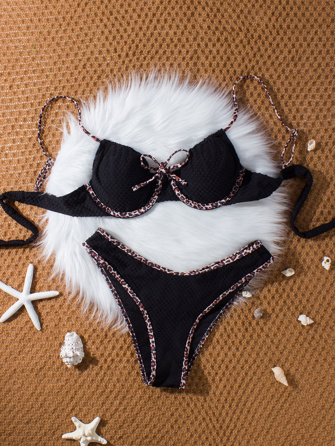 Women's Push-Up Bikini with Animal Accent Mune Fashion