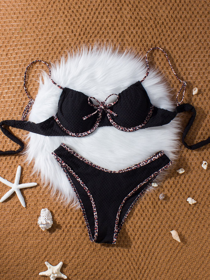 Women's Push-Up Bikini with Animal Accent Mune Fashion