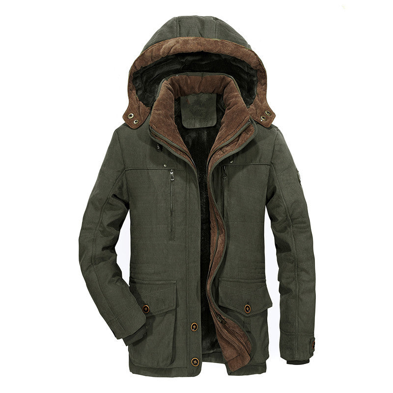 Men Padded Winter Parka with Hood and Teddy Lining Water-Repellent Versatile Pockets Mune Fashion