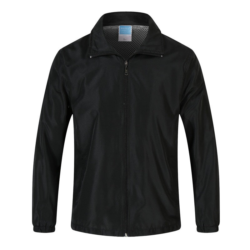 Men's Lightweight Windbreaker with Mesh Lining, Stand Collar & Elastic Hem Mune Fashion