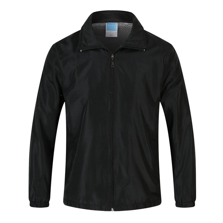 Men's Lightweight Windbreaker with Mesh Lining, Stand Collar & Elastic Hem Mune Fashion