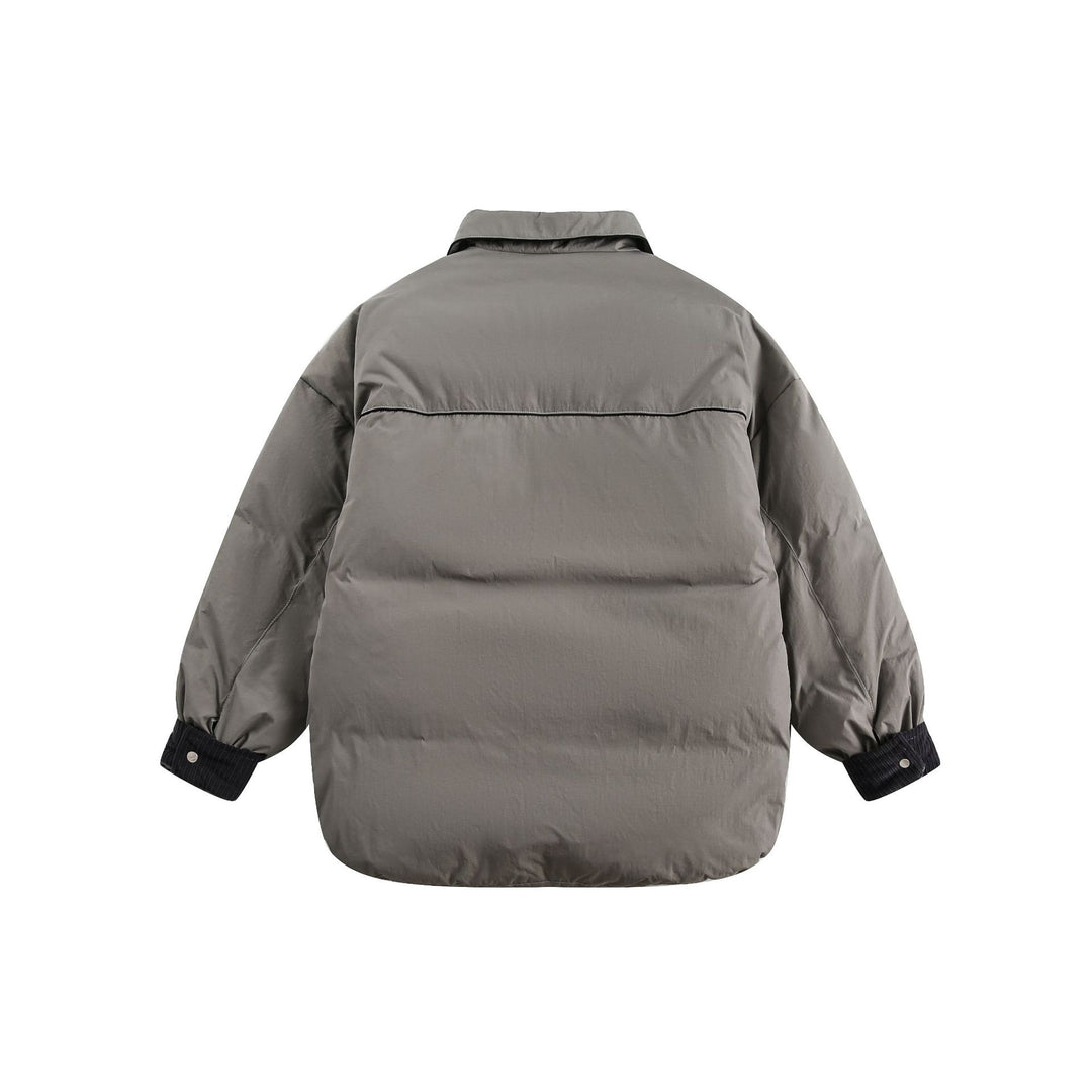 Unisex Short Cut Quilted Blouson Jacket with Shirt Collar and Cord Cuffs Mune Fashion