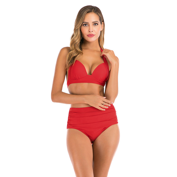 Ladies High-Waisted Bikini Set with Adjustable Top Mune Fashion
