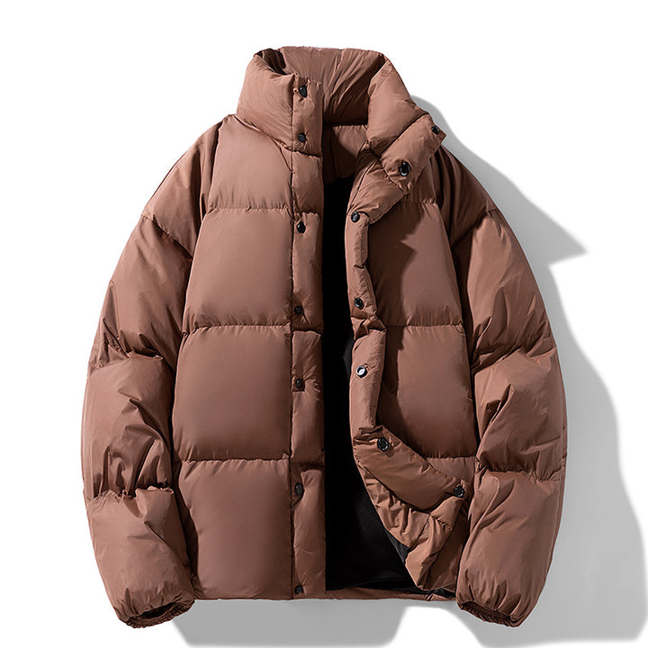 Men's Quilted Winter Padded Jacket with High Stand-up Collar Drune