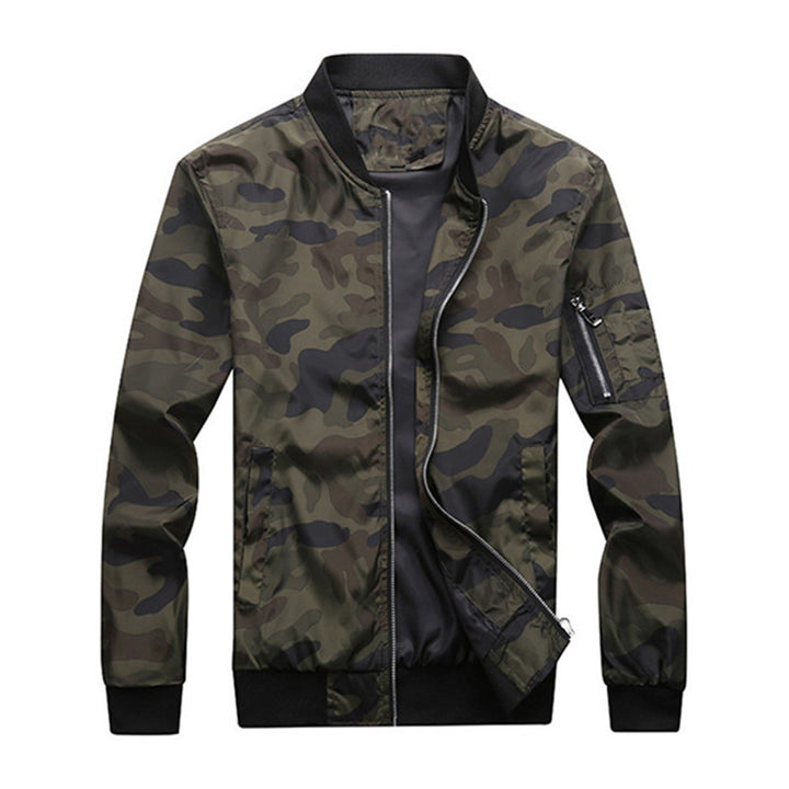 Men's Urban Camouflage Bomber Jacket with Windproof Nylon Shell and Arm Pocket Mune Fashion