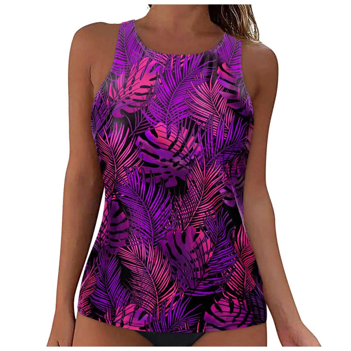 Women's Sporty Tankini Top with Fashionable Back Cutout Mune Fashion