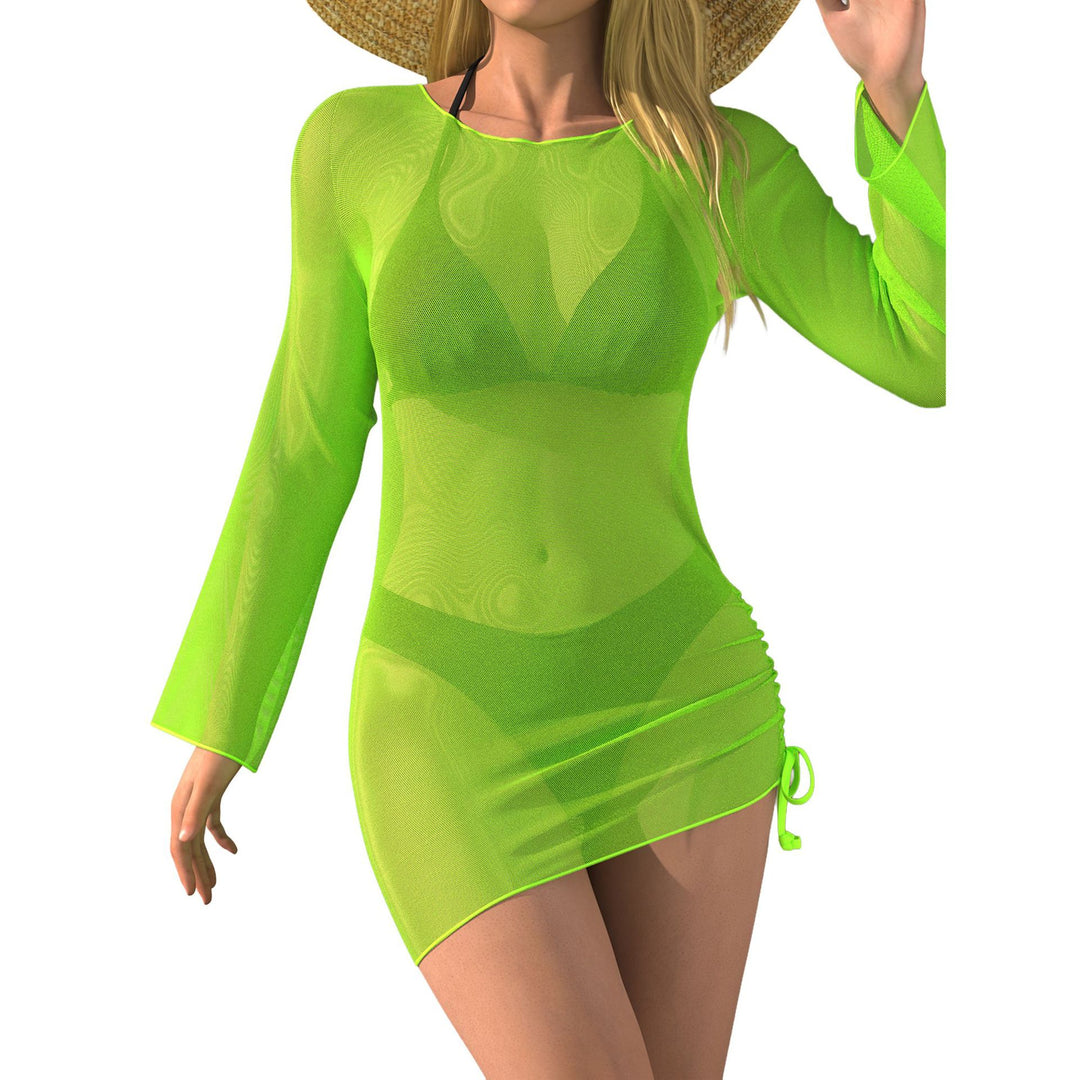 Women Beach Dress with Transparent Sleeves Mune Fashion