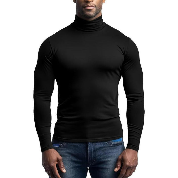 Men's tight-fitting turtleneck long-sleeve shirt made of stretch jersey with a close-fitting cut Mune Fashion