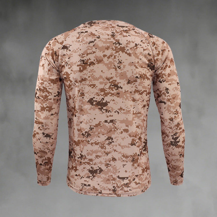 Men's Functional Long Sleeve Shirt with Camouflage Pattern