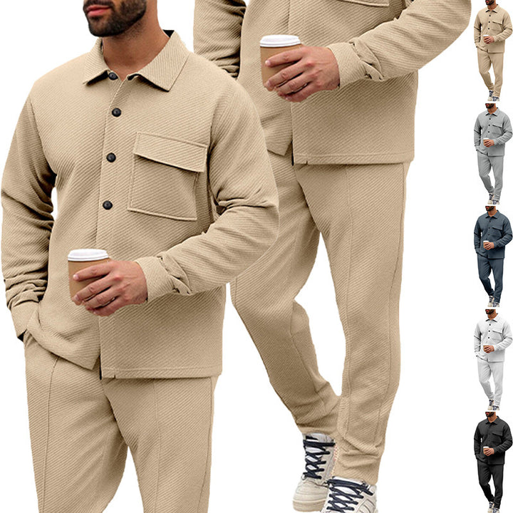 Men's Nan Shirt Jacket Set with Flap Pocket and Tapered Comfort Trousers Mune Fashion