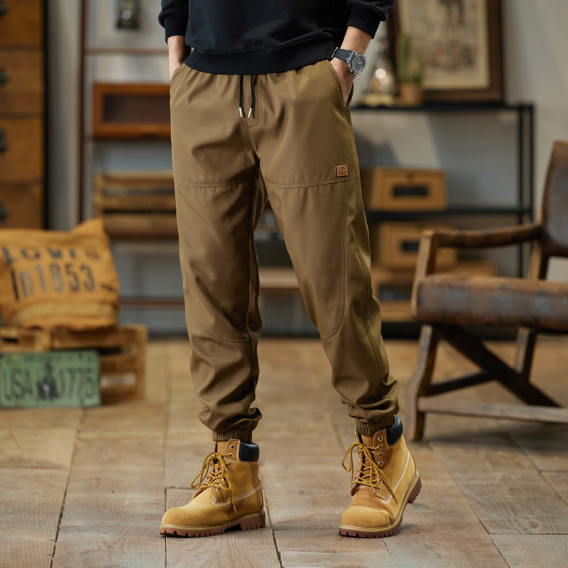 Men's Cargo Jogger Pants with Drawstring, Reinforced Knee Inserts and Elastic Cuffs Mune Fashion