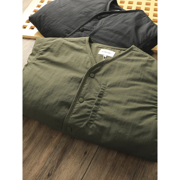 Men's lightly padded thermo liner jacket with snap button closure and rounded hem Mune Fashion