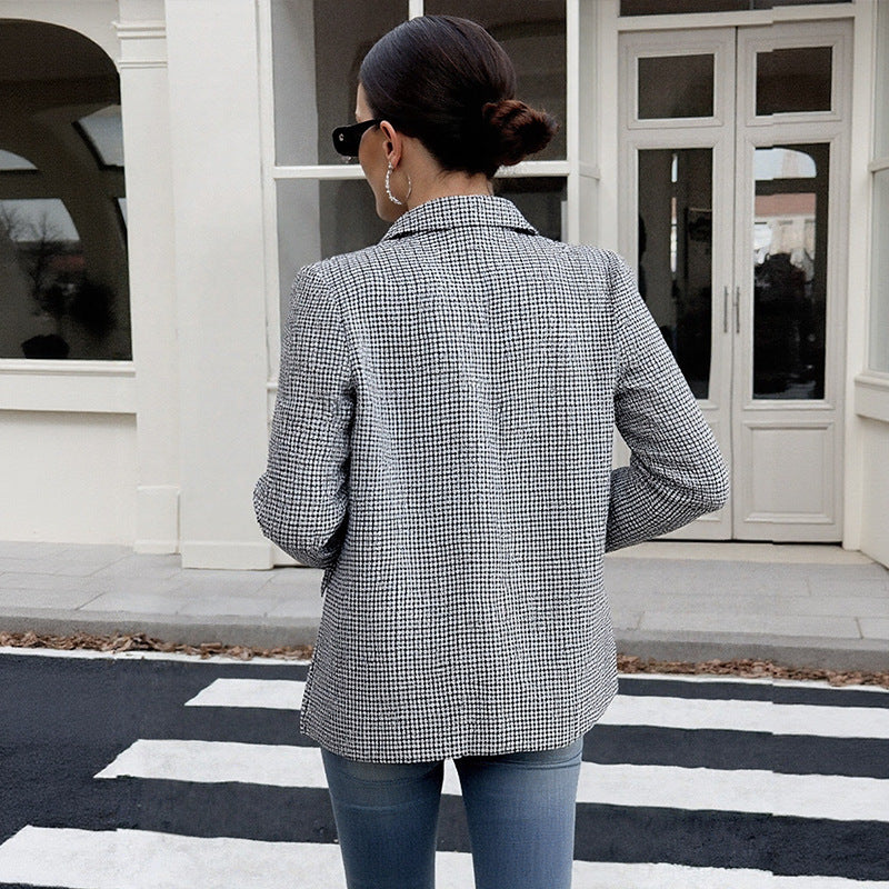 Ladies Stylish Check Blazer Mune Fashion