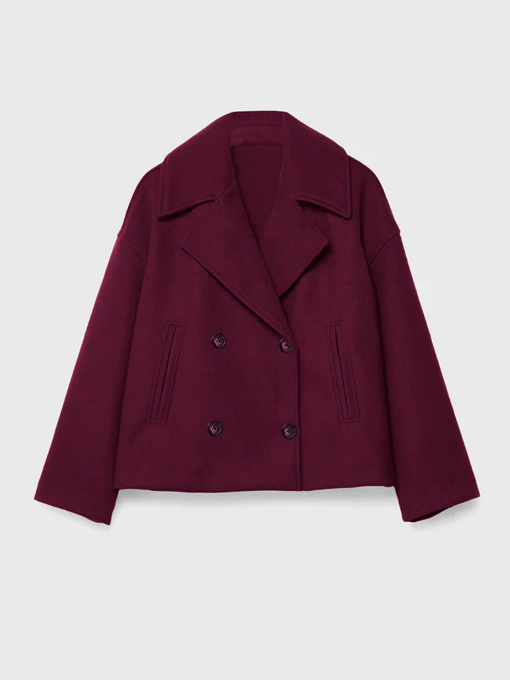 Women's Fashion Short Jacket with Double Button Placket