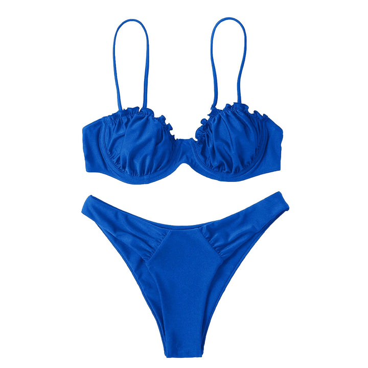 Ladies Push-Up Bikini with Ruching and Adjustable Straps Mune Fashion