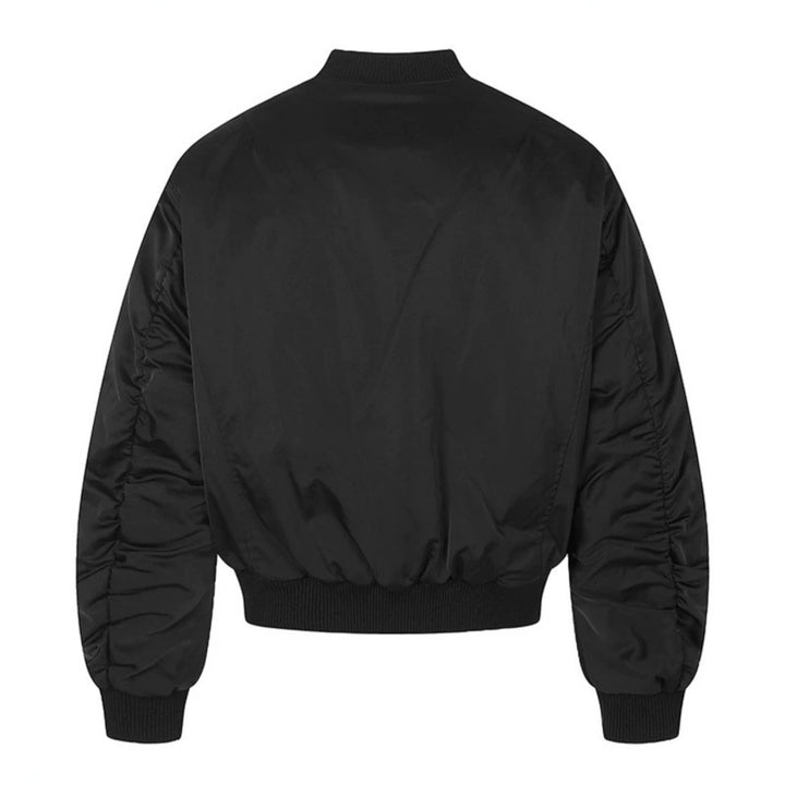 Men's short padded bomber jacket with wide belt detail and ribbed cuffs Mune Fashion