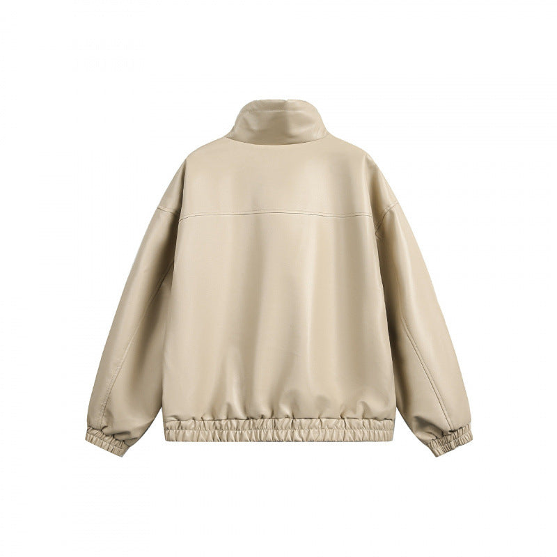 Unisex Short Cut Oversized Jacket with Toggle Closures, High Standing Collar and Elastic Hem Mune Fashion
