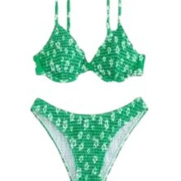 Women's High-Waisted Bikini with Padded Top and Adjustable Straps Mune Fashion