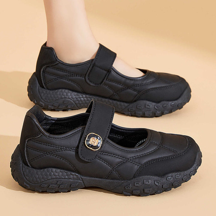 Women's sporty Mary-Jane casual shoe with adjustable hook and loop, padded ankle collar, and profiled outdoor running sole system Mune Fashion