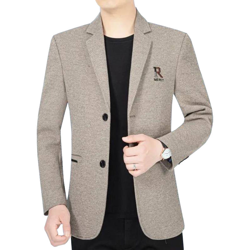 Men's Blazer Slim-Fit made of textured wool blend with contrasting inner lining Mune Fashion