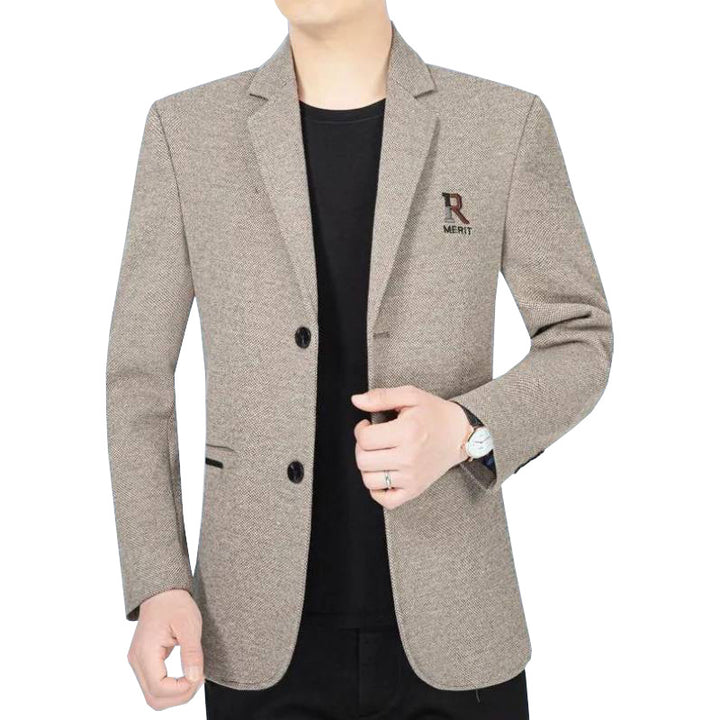 Men's Blazer Slim-Fit made of textured wool blend with contrasting inner lining Mune Fashion