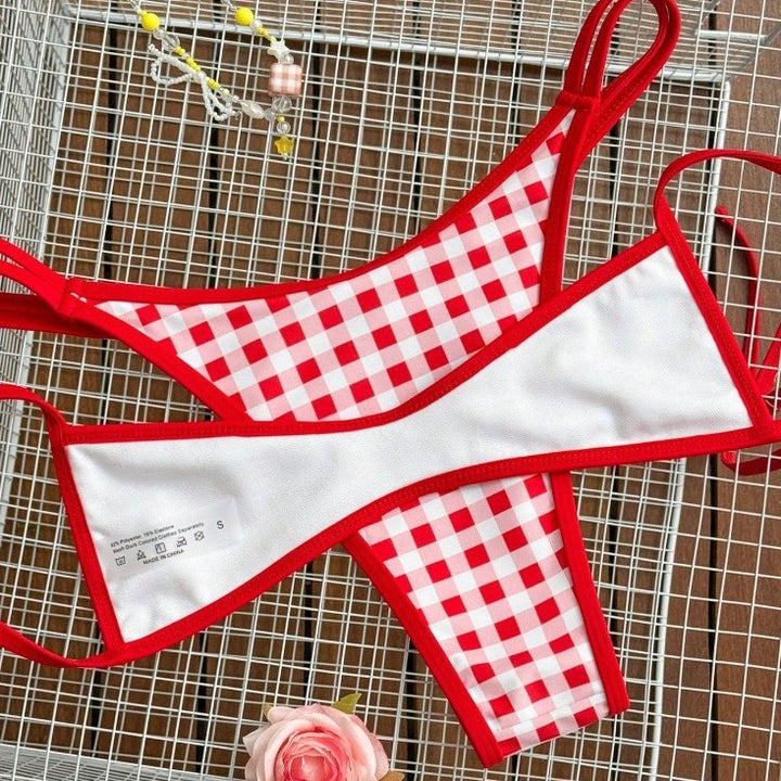 Ladies Checked Bikini Top Mune Fashion
