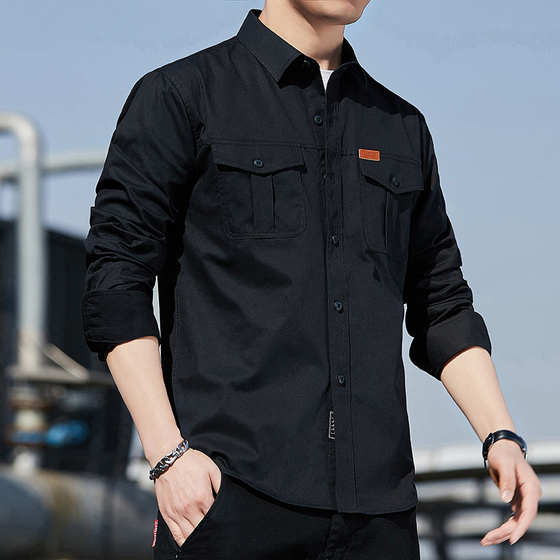 Men's lightweight utility overshirt made of cotton canvas with chest flap pockets Mune Fashion