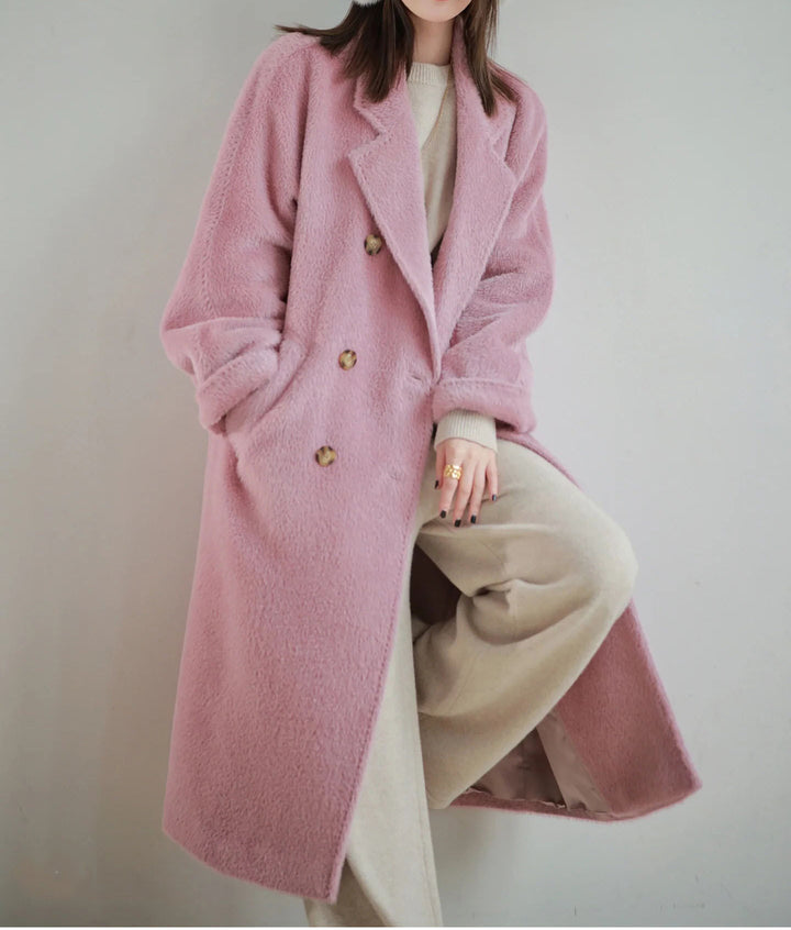 Women's stylish and elegant bouclé coat with double button placket Mune Fashion