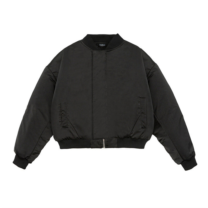 Unisex Short-Cut Boxy Puffer Bomber with Minimalist Front Placket Mune Fashion