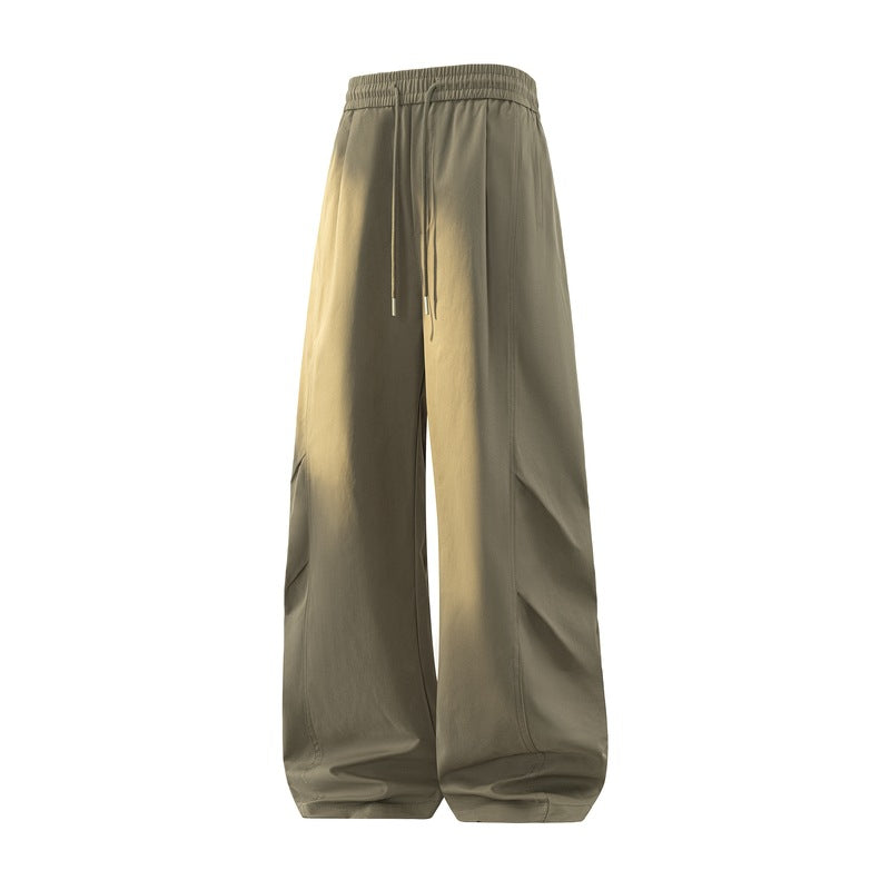 Women's Loose Cargo Leisure Pants with Elastic Waistband, Drawstring & Utility Side Pocket Mune Fashion