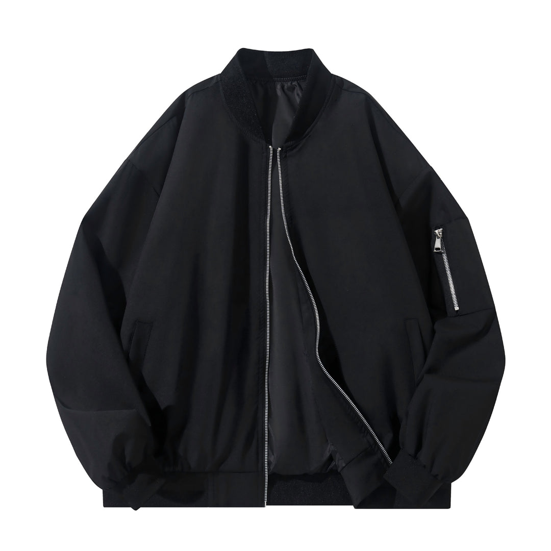 Men's Fashionable Bomber Jacket with Side Zipper Pockets Mune Fashion