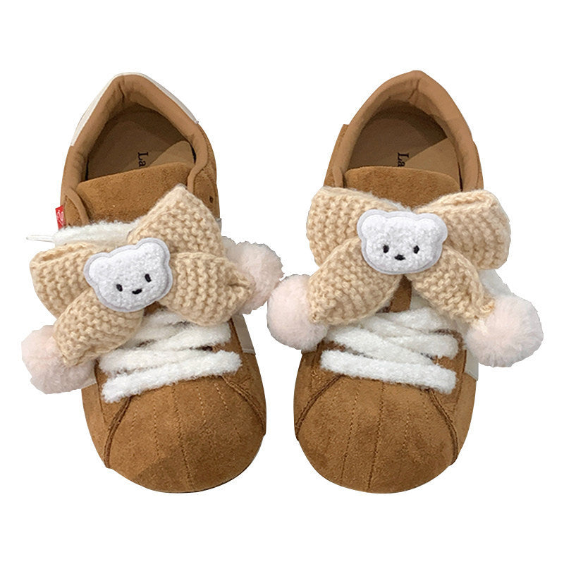 Women's Trendy Sneakers with Playful Knot Details and Cozy Lining Mune Fashion