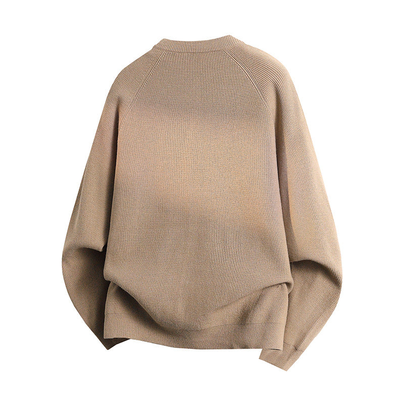Unisex Light Fine Knit Cardigan with Round Neck, Chest Pocket and Raglan Sleeves Mune Fashion