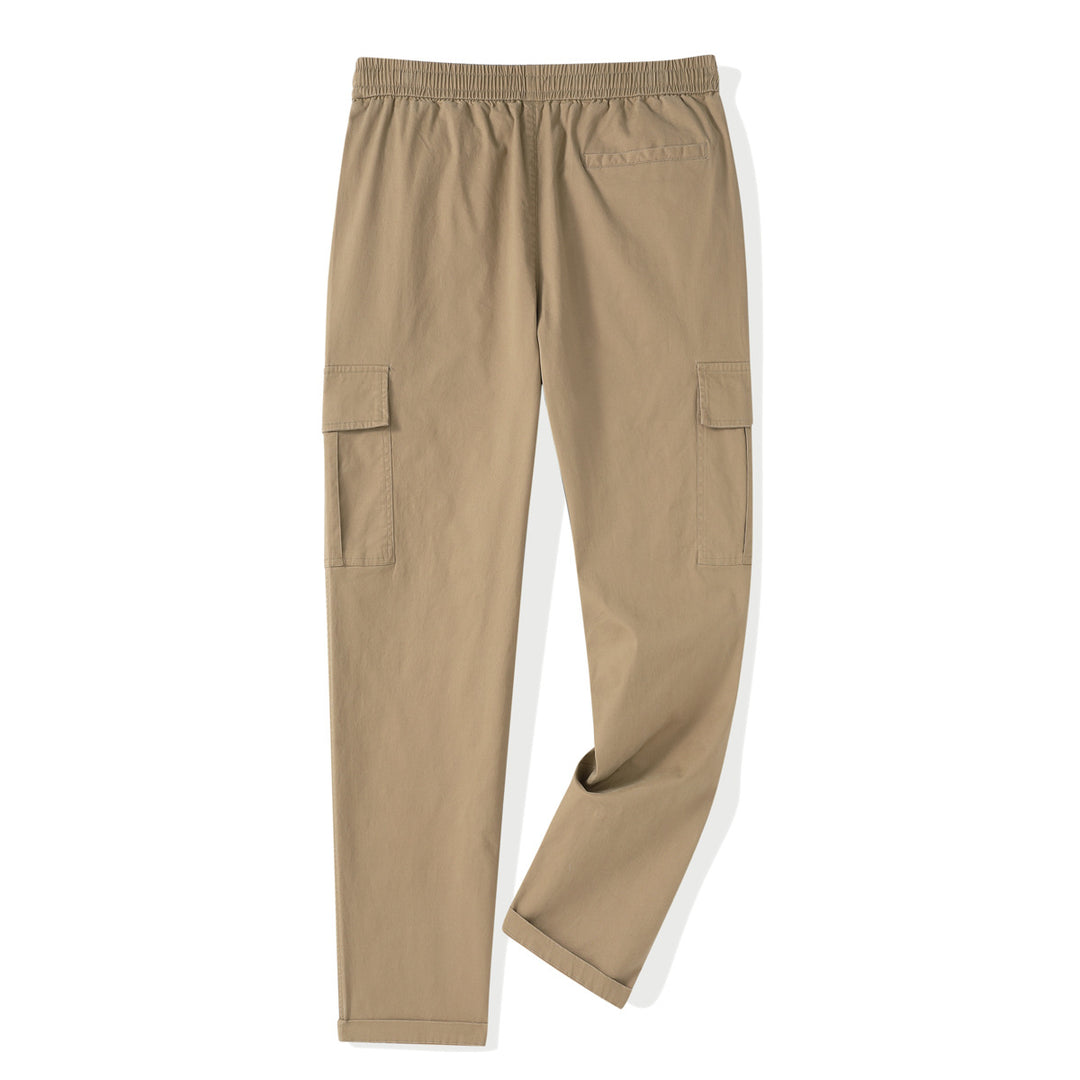 Men's Cargo Jogging Pants with Elastic Waistband, Drawstring, and Flap Pockets Mune Fashion