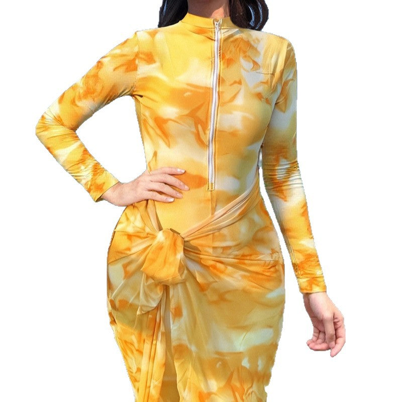 Women's Fashionable Beach Suit with Long Sleeve and Wrap Detail Mune Fashion