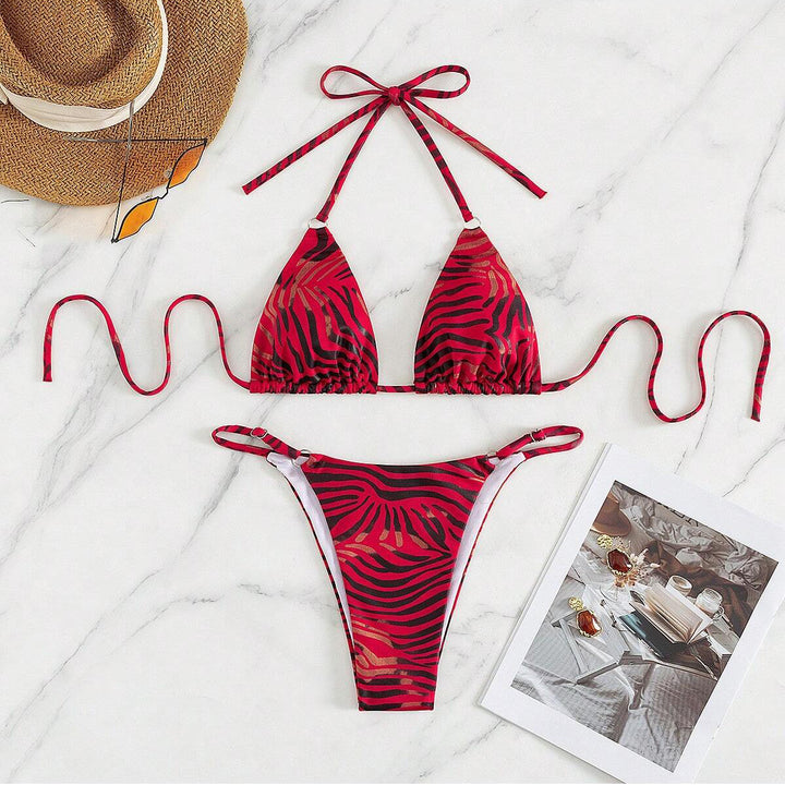 Women's triangle bikini with trendy animal print Mune Fashion