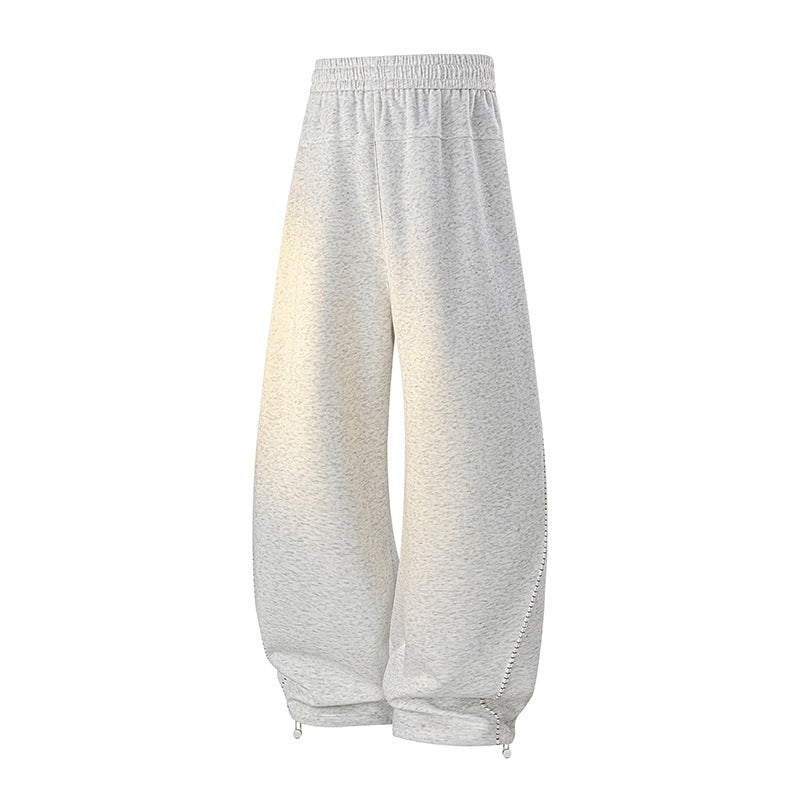 Men's Oversize Baggy Sweatpants with Drawstring, Side Snap Button Placket & Adjustable Leg Openings Mune Fashion