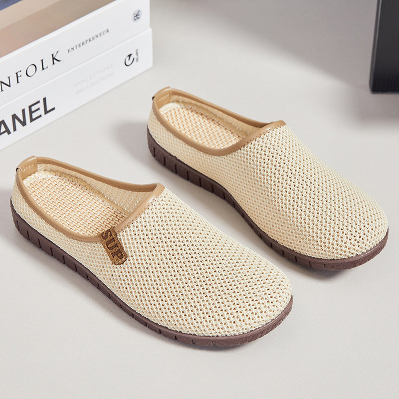 Women's knitted breathable slippers with woven comfort insole and flexible profile sole Mune Fashion