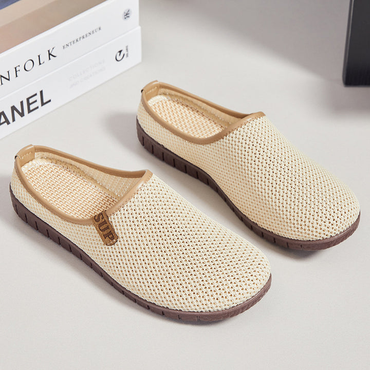 Women's knitted breathable slippers with woven comfort insole and flexible profile sole Mune Fashion