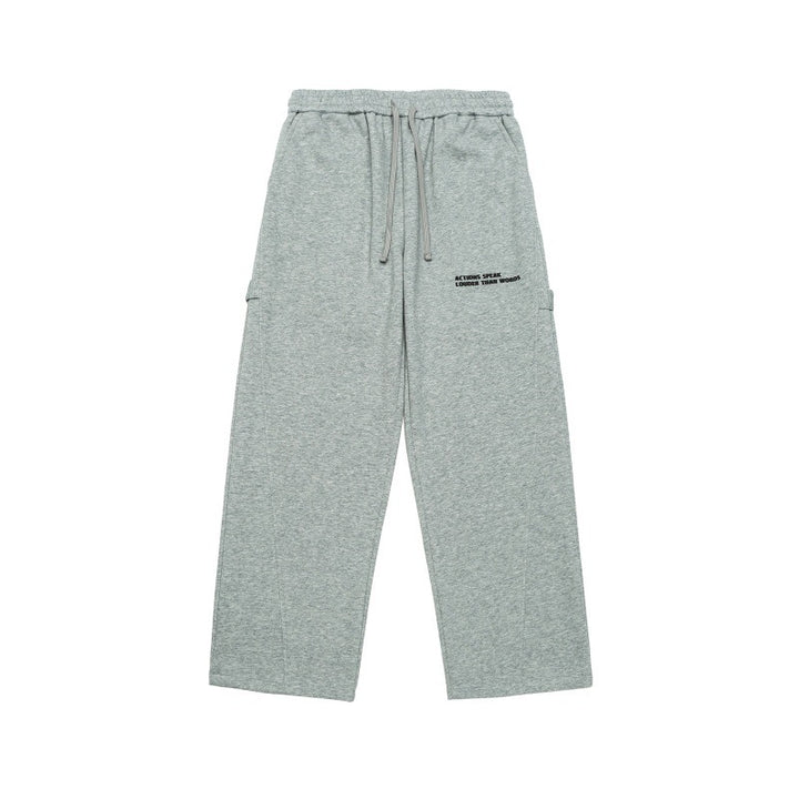 Unisex Wide Cropped Sweatpants in Cargo Style with Drawstring Waistband and Patch Pockets Mune Fashion