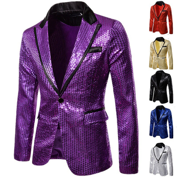 Men's sequined blazer with contrasting lapel and tailored silhouette Mune Fashion